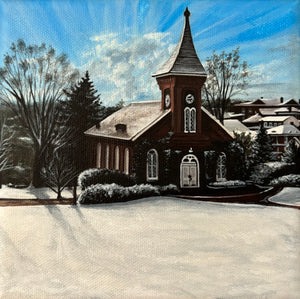 Chapel Snowfall, 6”x6”