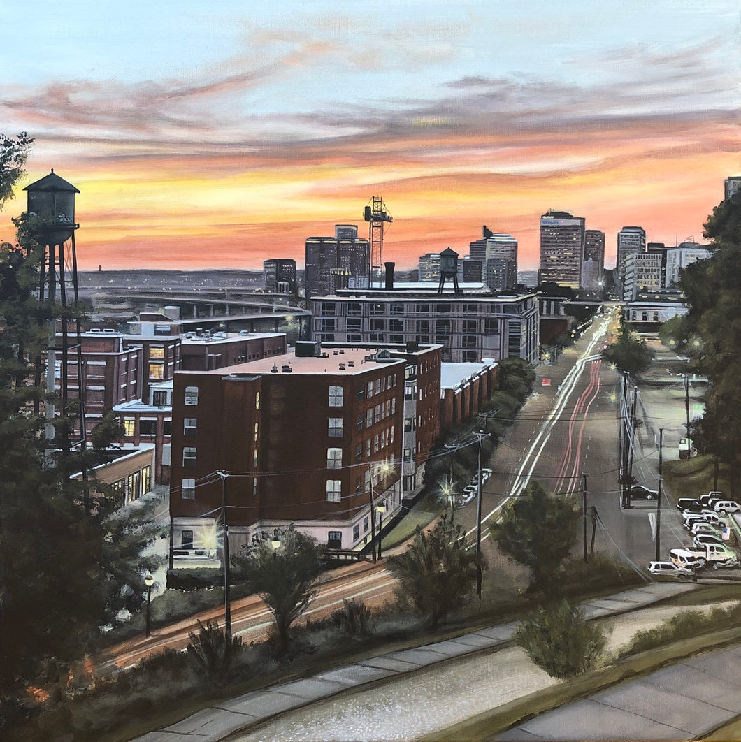 Sunset over Tobacco Row, print