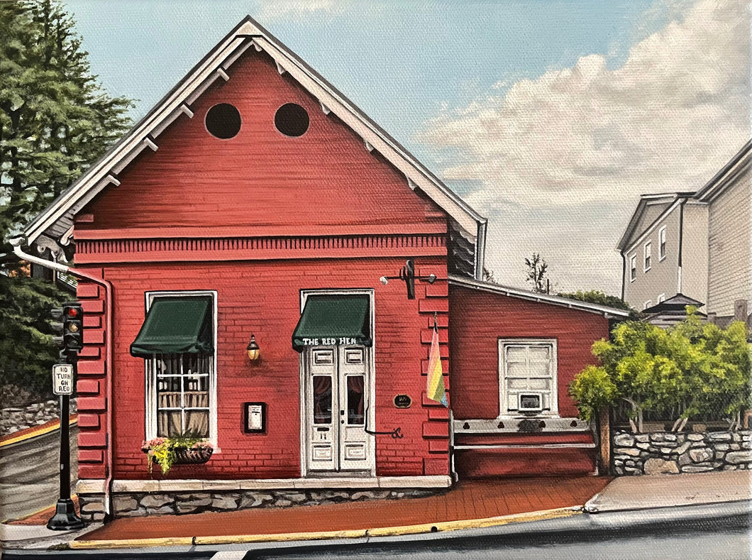 The Red Hen, 9”x12”